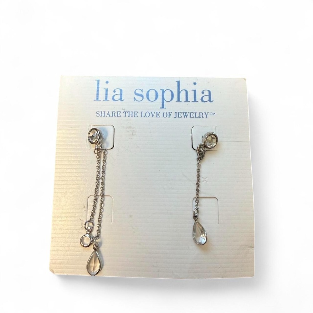 Lia Sophia silver-tone long dangle earrings